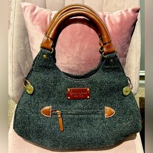 KATE SPADE Handbag Gray with Brown Leather Trim